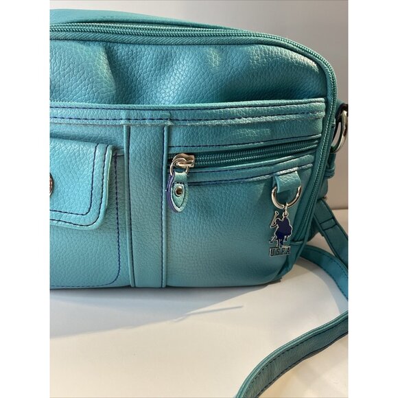 US Polo Association Crossbody Shoulder Strap Adjustable Purse Bag Teal Blue - Picture 6 of 16